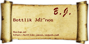 Bottlik János névjegykártya