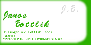 janos bottlik business card